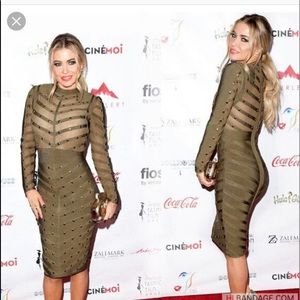 Tan studded bandage dress. Size medium.